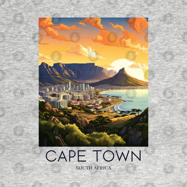 A Pop Art Travel Print of Cape Town - South Africa by Studio Red Koala